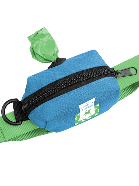 blue zippered poop pouch bag