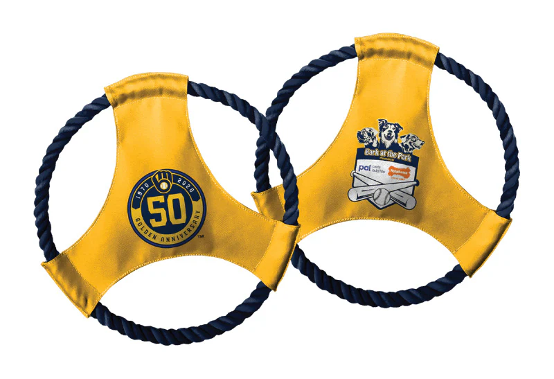 yellow frisbee dog toy
