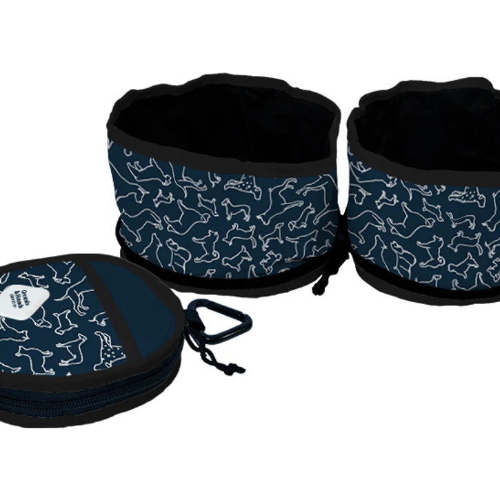 Double Zippered Travel Dog Bowls